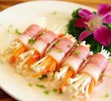 Fried Bacon-Wrapped Shiitake Mushrooms
