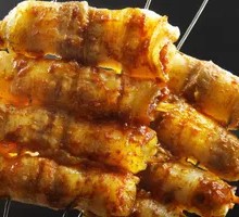 Crispy Pork Belly with Enoki Mushrooms