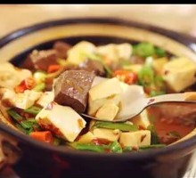 Duck Blood and Tofu Hot Pot