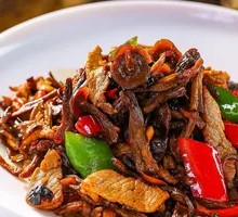 Deer Antler Mushroom Stir-Fry with Pork