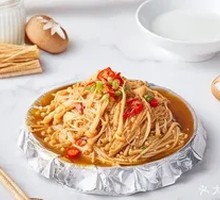 Sizzling Enoki Mushrooms