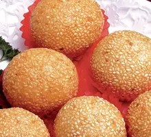 Fried Glutinous Rice Balls on Skewers