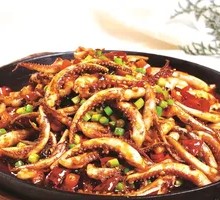 Grilled Squid on Iron Plate