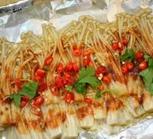 Aluminum-Wrapped Enoki Mushrooms
