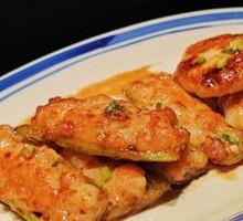 Shrimp-Stuffed Chili with Squid Cake