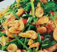 Stir-Fried River Shrimp with Leek