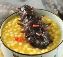 Golden and Silver Rice Steamed Sea Cucumber