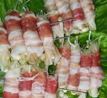 Pork Belly with Enoki Mushrooms