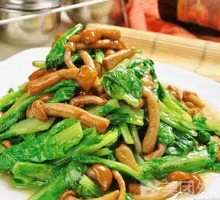 Bok Choy with Slippery Mushroom