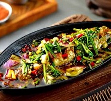 Grilled Cod on Iron Plate