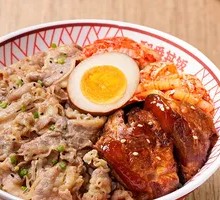 Japanese-style Pork Collar and Beef Bowl