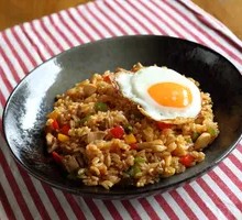 Egg Fried Rice with Fried Egg