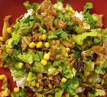 Squid Ball and Grilled Meat Rice