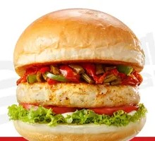 Chopped Chili and Sour Pickle Crispy Chicken Burger