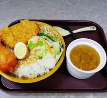 Chicken Leg and Chicken Cutlet Rice Platter