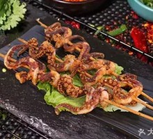 Grilled Squid Tentacles Skewers