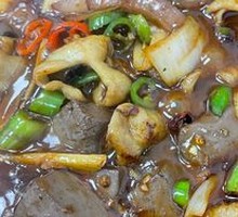 Stewed Pig Intestine and Duck Blood Pot