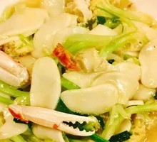 Seafood Boiled White Rice Cake