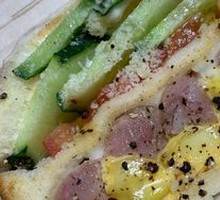 Mozzarella Cheese Thick Egg Grilled Sausage Sandwich
