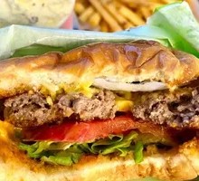 Thick Grilled Beef Cheese Burger