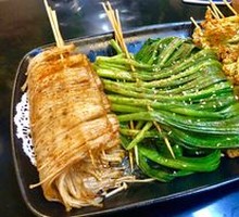 Grilled Enoki Mushrooms