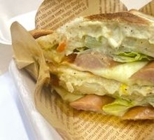 German Sausage and Mashed Potato Grilled Sandwich