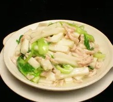Shredded Pork Stir-fried with White Rice Cake