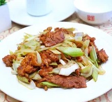Scallion Stir-fried Lamb Head