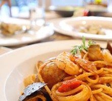 Tomato Juice Seafood Pasta