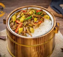Pickled Pepper Chicken Offal Wooden Bucket Rice