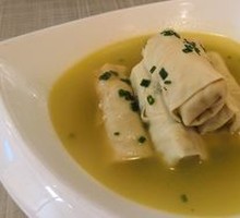 Chicken Broth Stuffed Tofu Skin Rolls