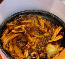 Grilled Squid on Iron Plate