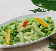 Loofah with Edamame Stir-fry