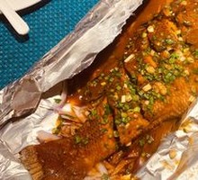 Grilled Sea Bass on Iron Plate