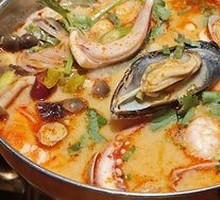 Traditional Thai Tom Yum Seafood Soup