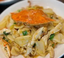 Stir-Fried Rice Cake with Crab
