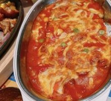 Tomato Cheese Pork Chop Bake Rice