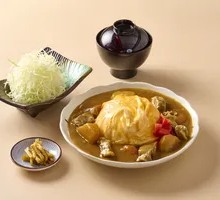 Curry Beef Noodle Rice with Egg Custard