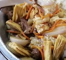 Fried Tofu Skin and Beef Rice
