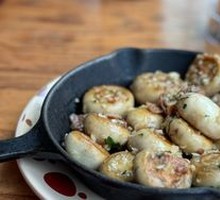 Pan-fried Ham with Small Mushrooms