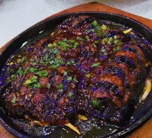 Grilled Eggplant on Iron Plate