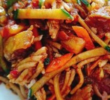 Mashed Potatoes with Buckwheat Noodles