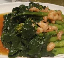 Shrimp with Mustard Greens