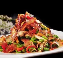 Fried Tofu with Pig Ear Tips