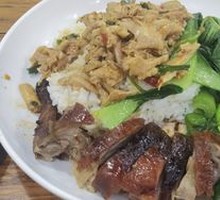 Roast Duck and Shredded Chicken Rice