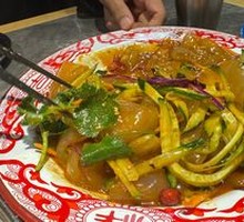 Spicy Wide Noodles Salad