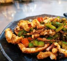 Grilled Squid on Iron Plate