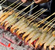 Freshly Skewered Tiger Prawn