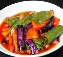 Stewed Eggplant with Tiger-Striped Peppers