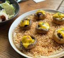 Pan-Seared Beef Tongue with Baked Mushrooms